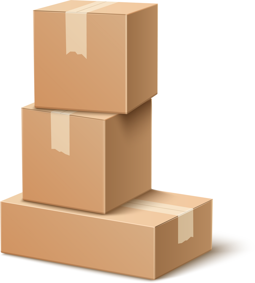 Shipping box stack. Cargo stockpile mockup. Realistick cardboard packages